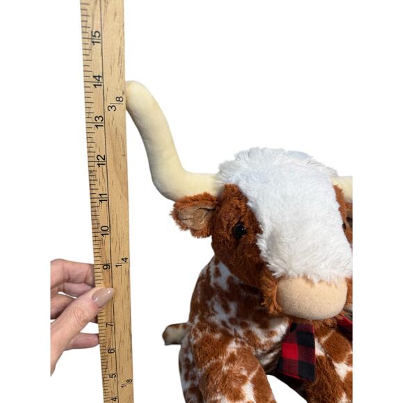 Build A Bear Texas Longhorn Spotted Bull Steer Cow Plush Stuffed Animal Toy 14” - Picture 7 of 8
